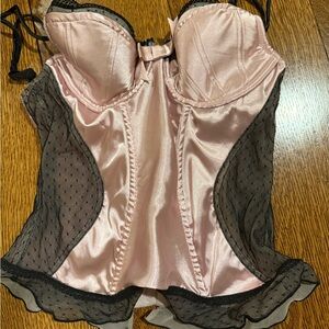 Jezebel Pink and Black Lace Bustier